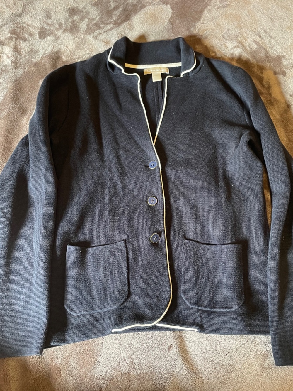 Banana Republic Navy Cardigan with White Trim